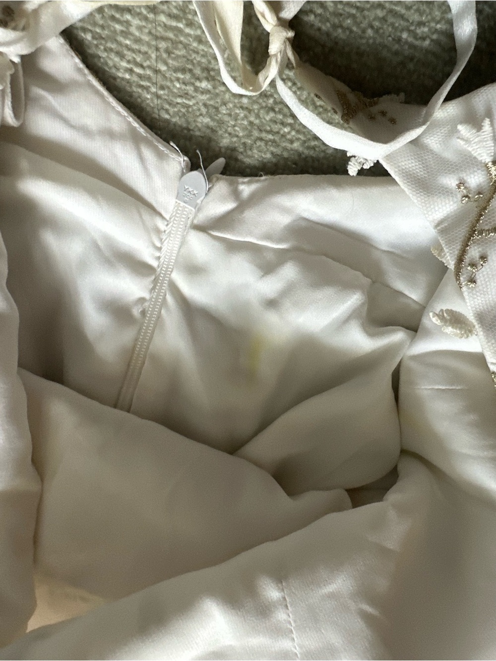 Open-Back Sheer White Midi Dress with Embellished Overlay - Picture 8 of 10